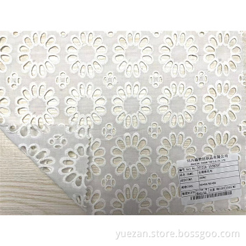 Cotton Embroidered Fabrics Eyelet Floral Embroidery Fabric
